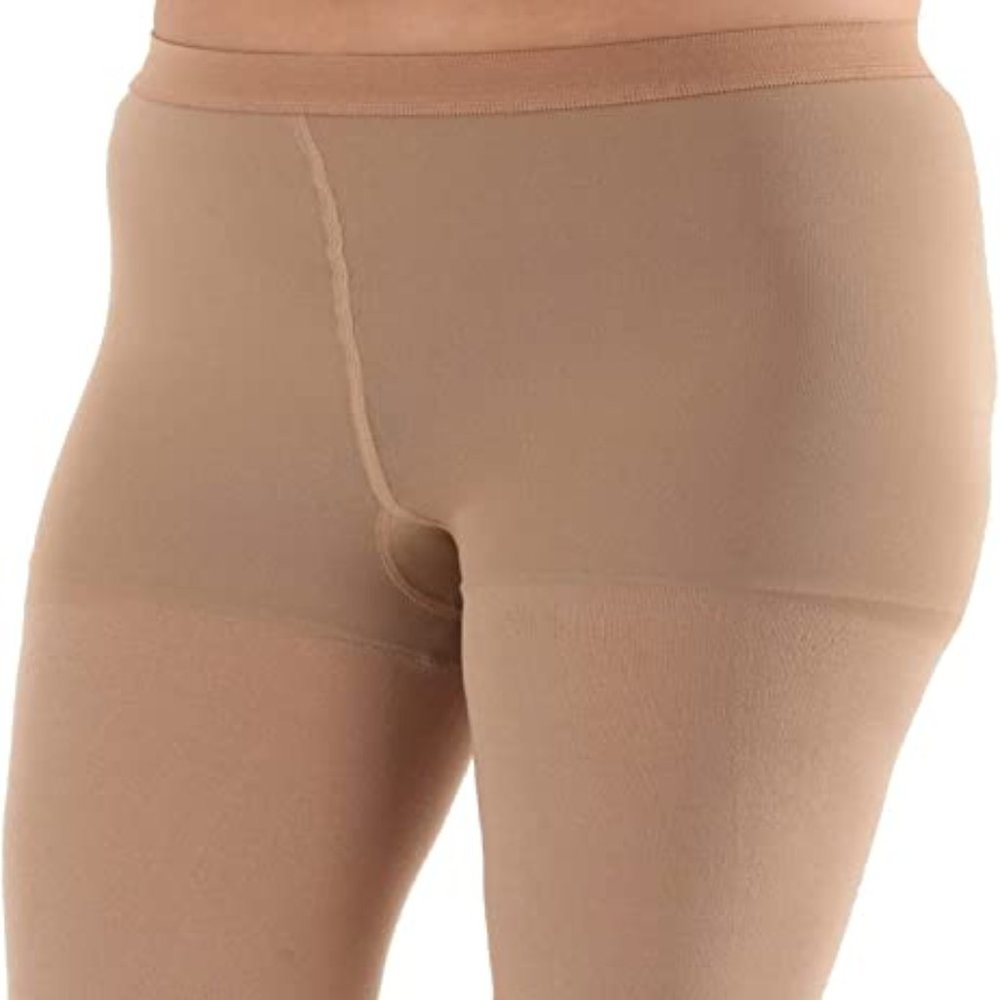 Opaque Compression Pantyhose Open Toe Firm Support